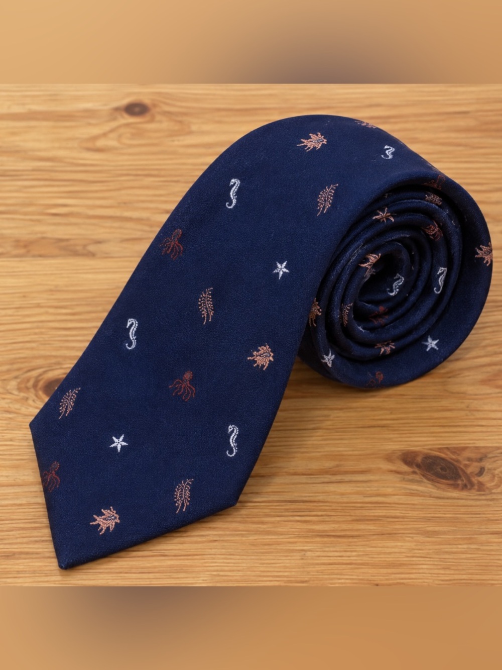 Vintage Este's 100% Silk Navy Sea Creature Necktie Novelty Print Portland OR